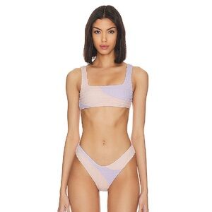 LOVERS + FRIENDS ❤️‍🔥 PINK AND LILAC CATCHA WAVE BIKINI SET SIZE MEDIUM